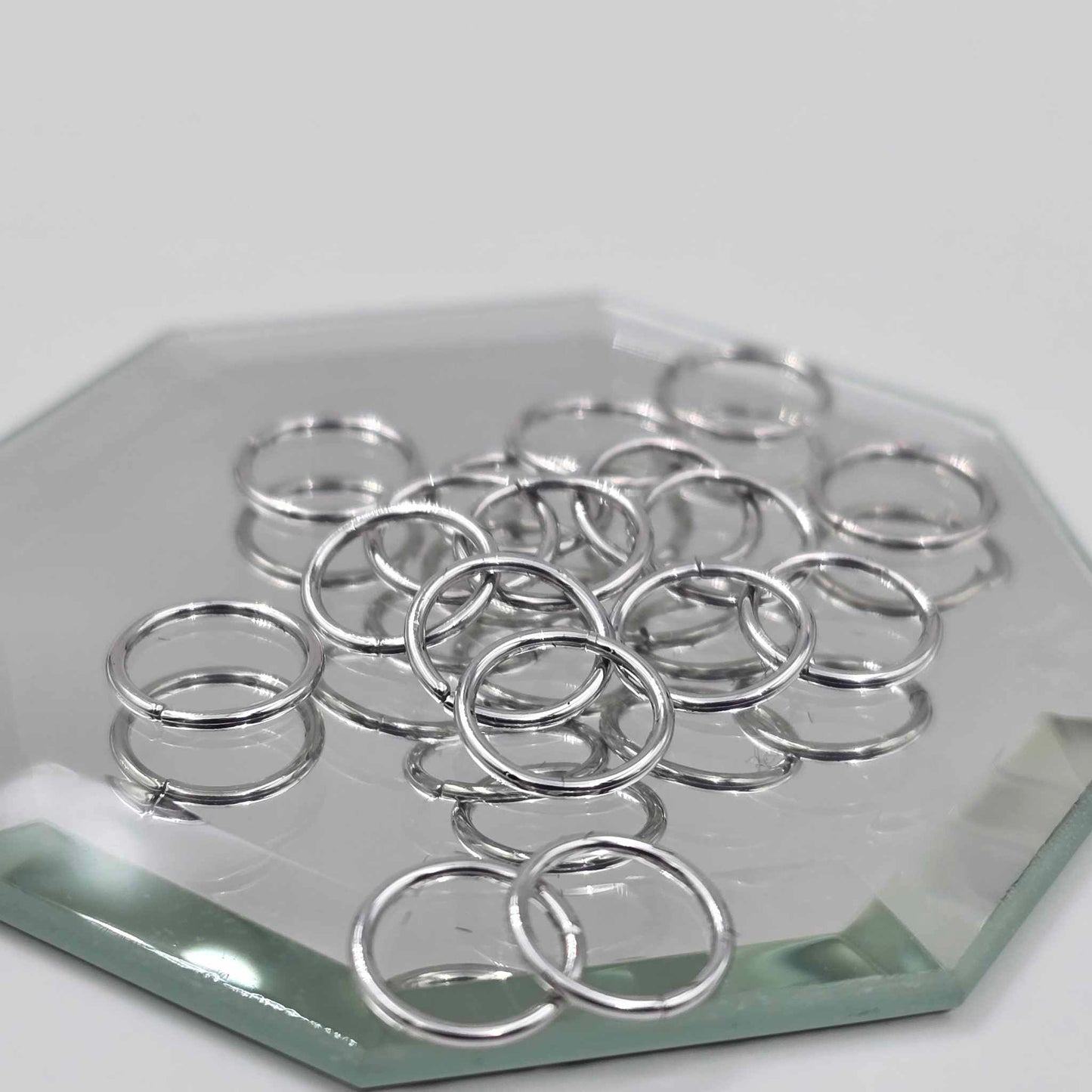 14k White Gold Seam Rings