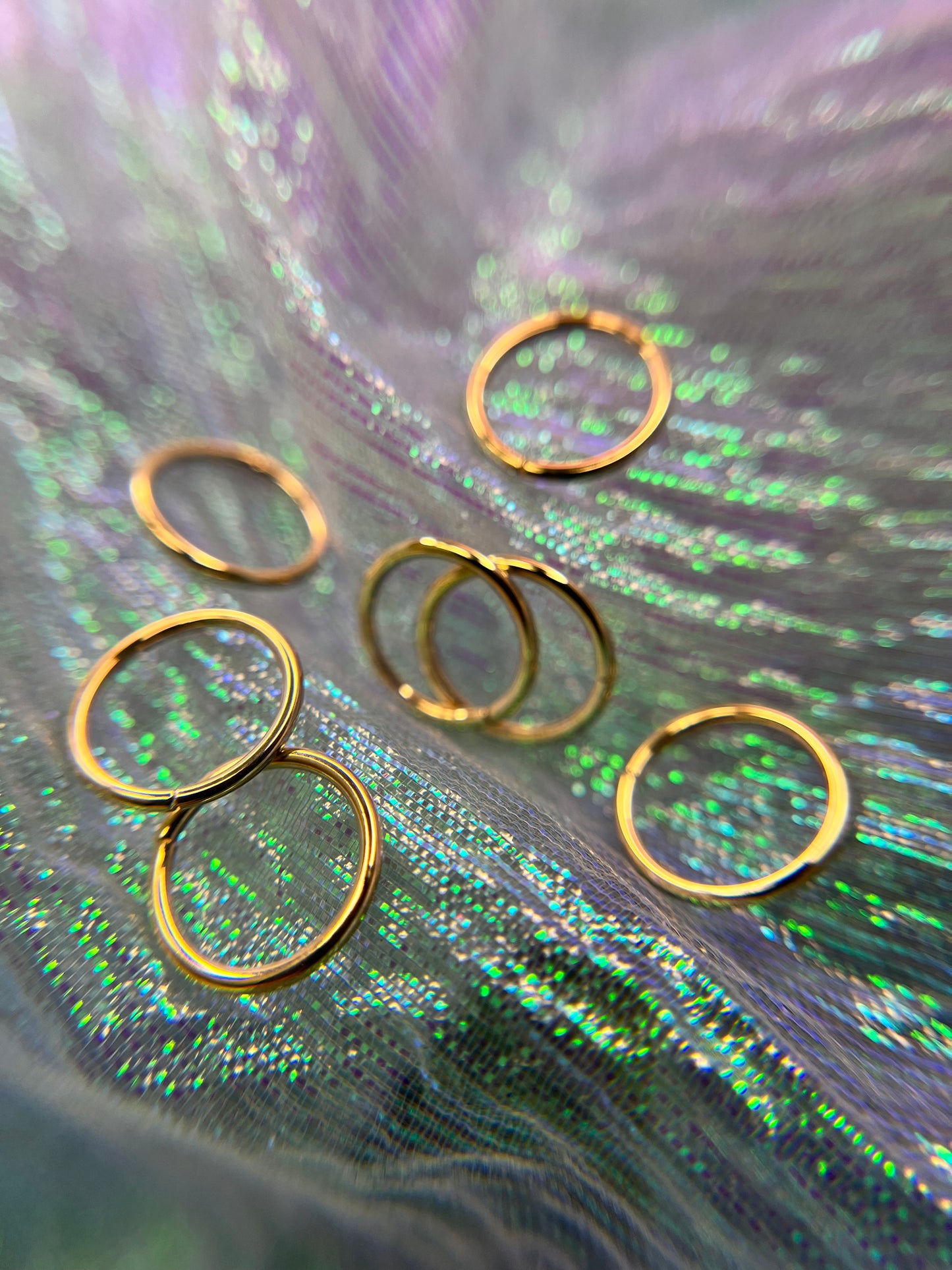 14k Yellow Gold Seam Rings