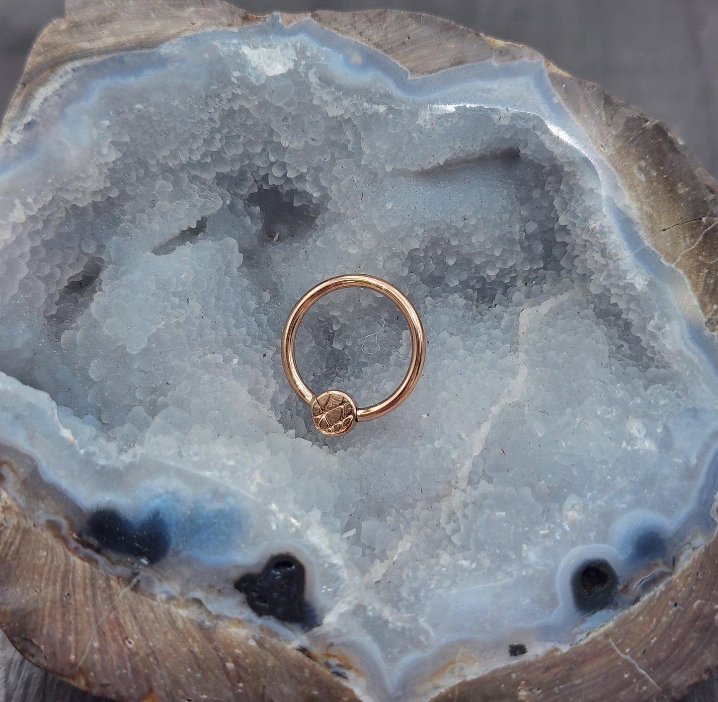 14k Rose Gold Fixed Medallion Rings