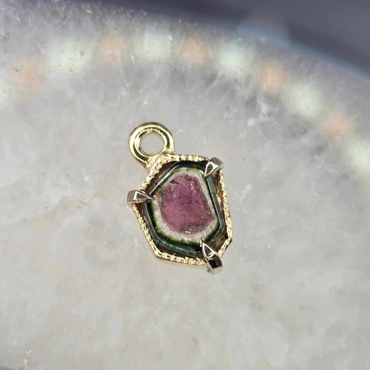 Watermelon Tourmaline Charm Slice