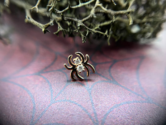 14k Gold Spider Threadless End