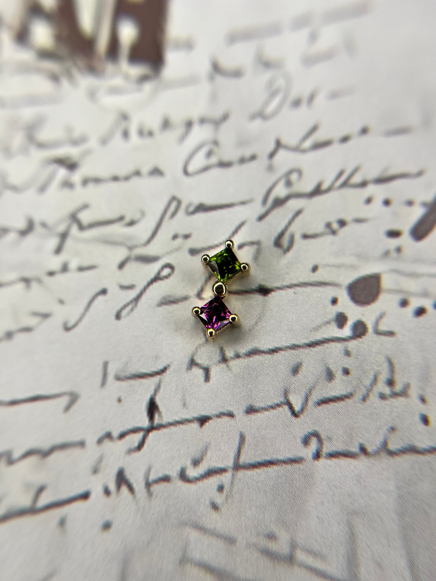 14k Gold Harlequin Threadless End