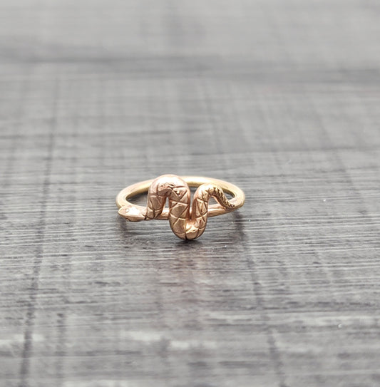 14k Gold Snake Seam Rings