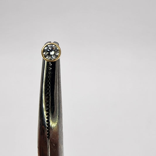 14k Gold Bezel Faceted Gem Threadless End